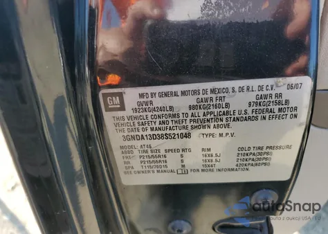 2008 Chevrolet Hhr Ls from USA, damaged, VIN 3GNDA13D38S521048